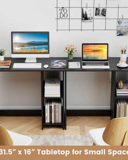Giantex Small Desk with Storage for Small Spaces