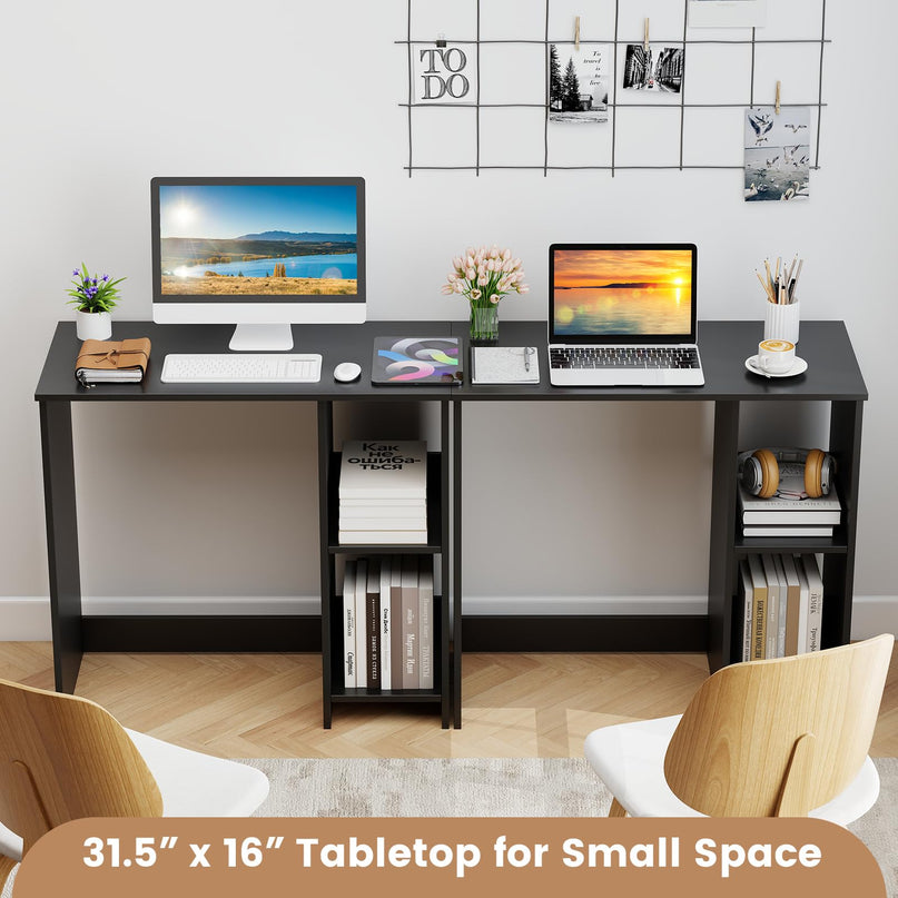 Giantex Small Desk with Storage for Small Spaces