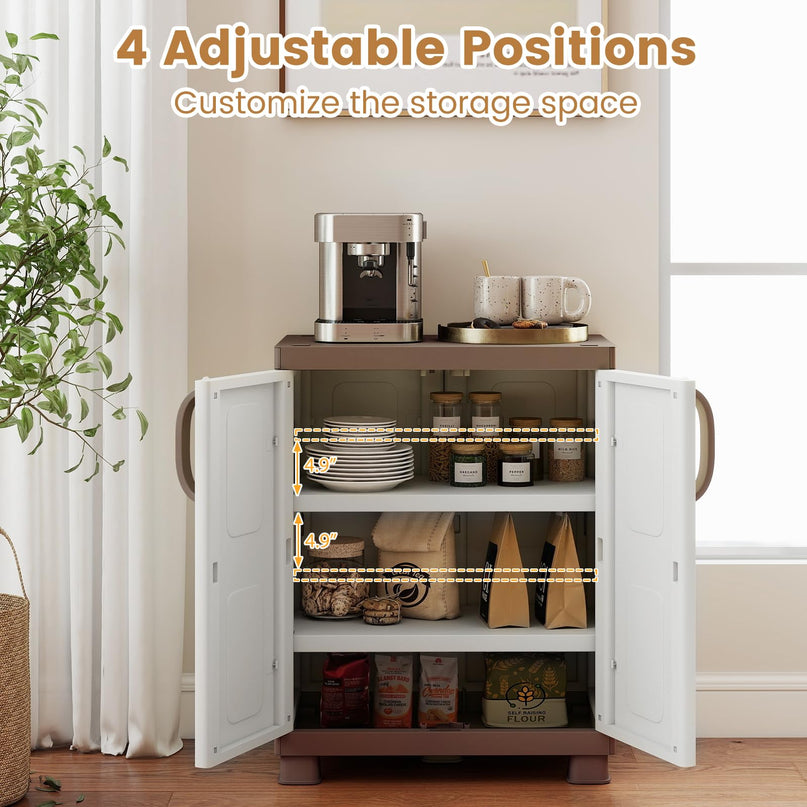 Giantex Storage Cabinet with 2 Doors and Adjustable Shelves(Wide-29"x19"x37")