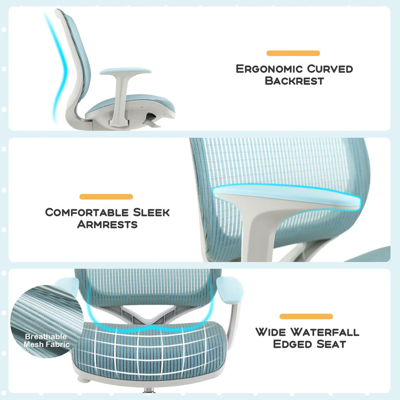 Giantex Kids Desk Chair, Children Armrest Computer Chair with Sit-Lock Wheels