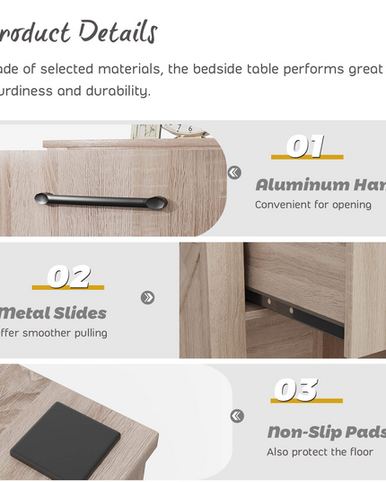 Wooden Sofa Side Table for Bedroom Office Study