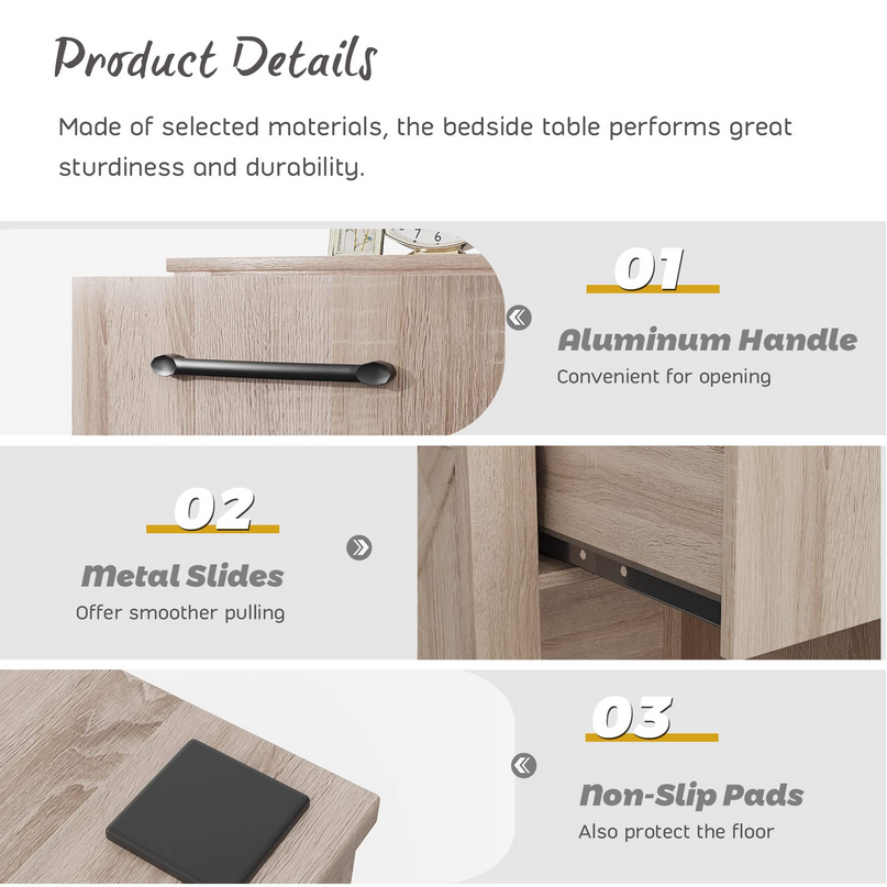 Wooden Sofa Side Table for Bedroom Office Study