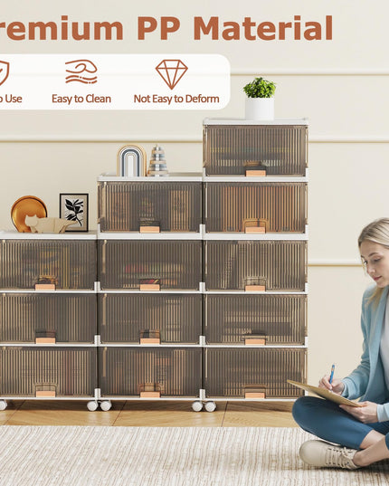 Giantex 4 Tier Stackable Storage Bins with Lids