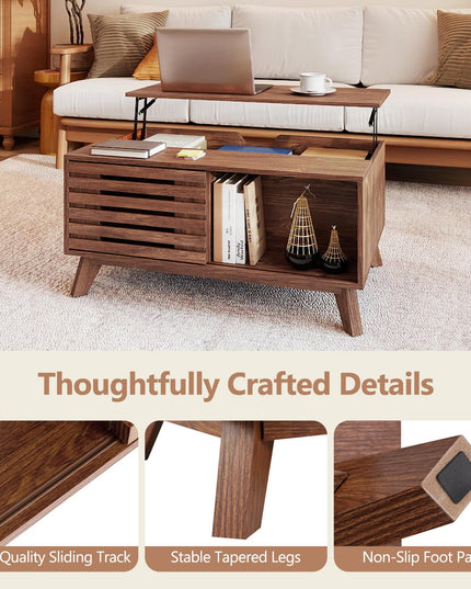 GIANTEX 35.5" Lift Top Coffee Table with Storage for Living Room