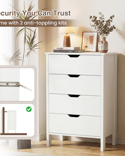Meuble de rangement Giantex à 4 tiroirs profonds pour salon