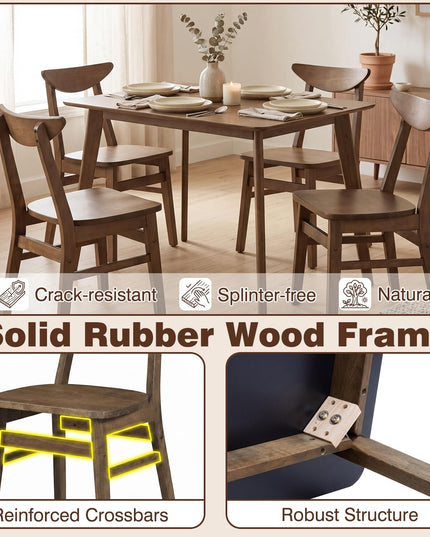 Giantex 5-Piece Dining Table Set for 4 Mid-Century Modern Kitchen Table and Chairs Set