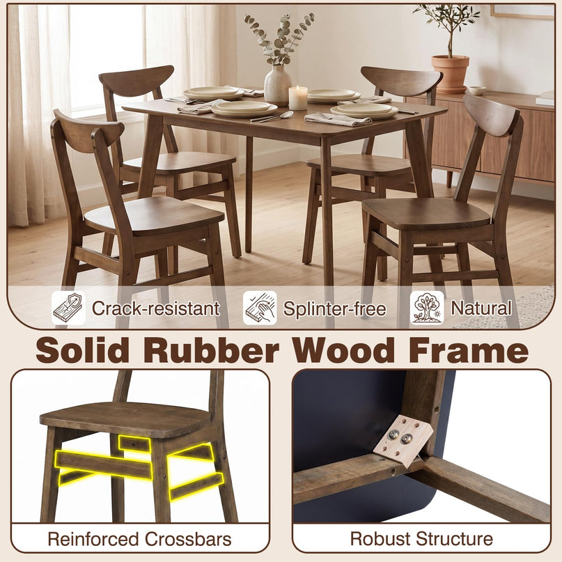Giantex 5-Piece Dining Table Set for 4 Mid-Century Modern Kitchen Table and Chairs Set
