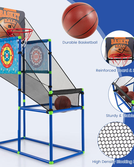 Giantex Kids Basketball Hoop Arcade Game, 2 in 1 Indoor Outdoor Arcade Basketball Game
