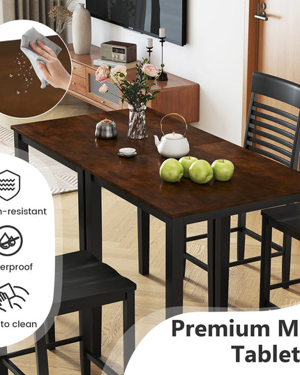 Giantex Ensemble table et 4 chaises de salle à manger 5 pièces