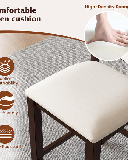 Giantex Farmhouse Counter Height Bar Stools with Footrest