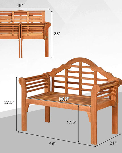 4 Ft Foldable Eucalyptus Garden Bench (Teak) - Giantex