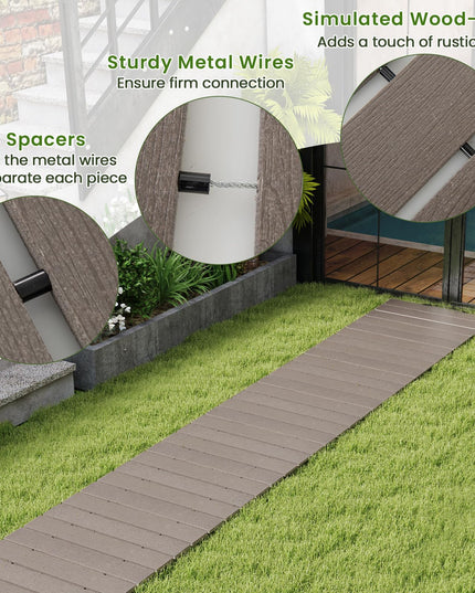Giantex 8 FT Garden Pathway, Waterproof HDPE Outdoor Walkway with Non-Slip Surface
