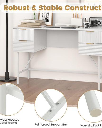 Giantex Modern Desk with 4 Drawers