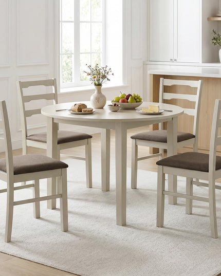 Giantex Wood Dining Chairs Set of 2/4 | Farmhouse Upholstered Kitchen Chairs with Ladder Back Design