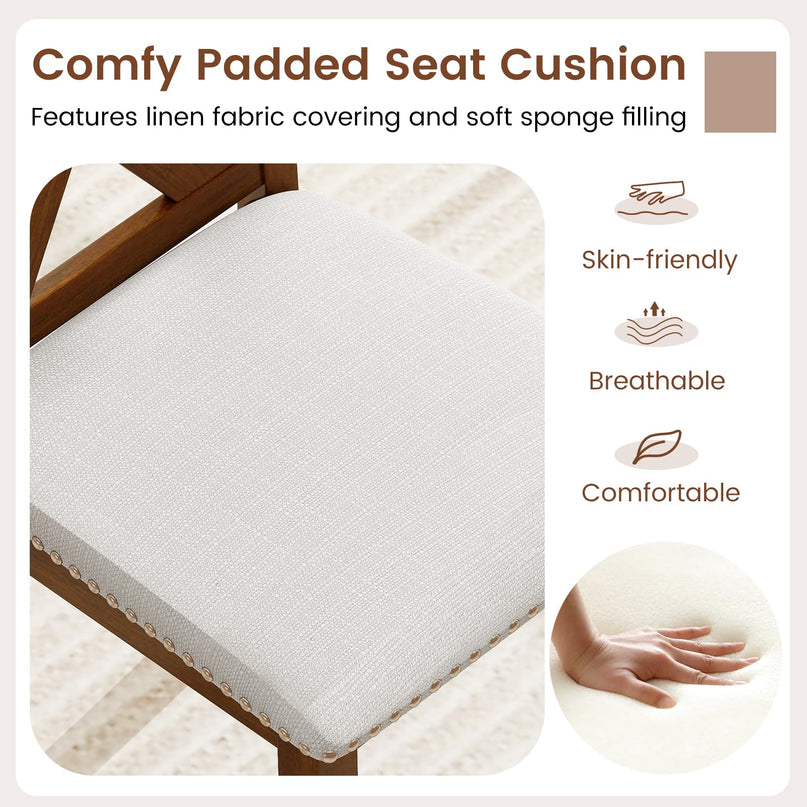 Giantex Wooden Dining Chairs Set of 2/4 for Living Room