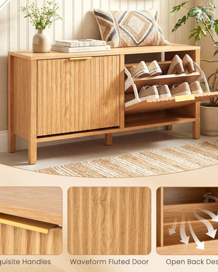Banc de rangement pour chaussures Giantex avec 2 tiroirs basculants