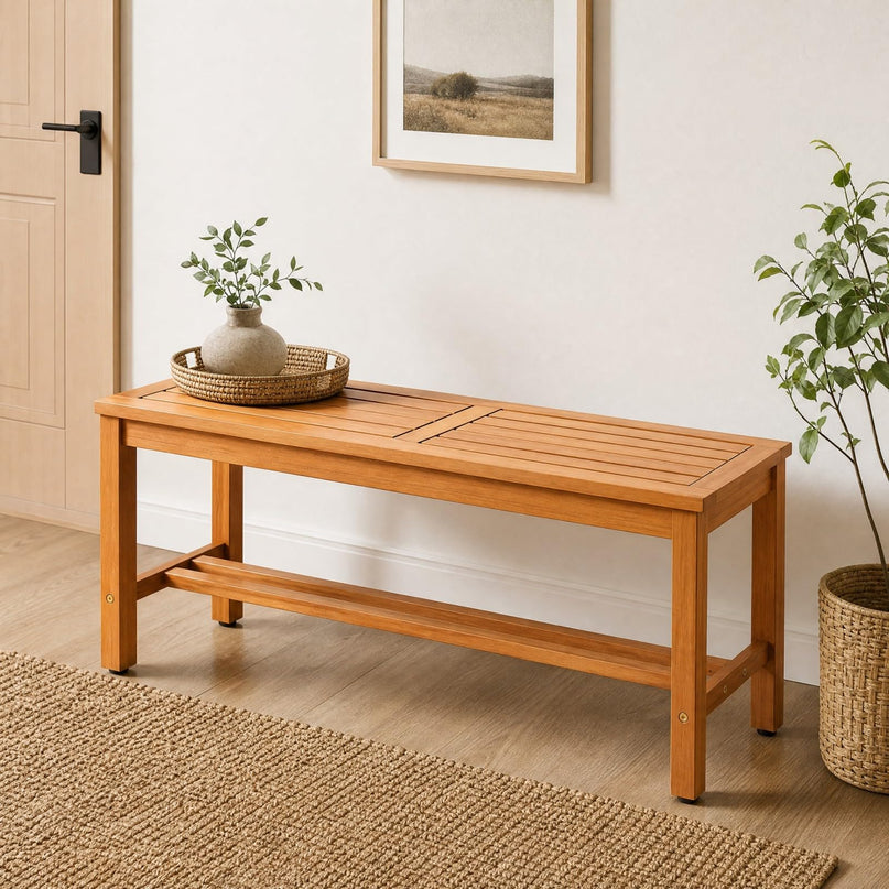 Giantex Outdoor Wooden Bench 2-Person Patio Bench(40"L x 14"W x 17"H)