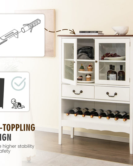 Giantex Buffet Wine Cabinet with Storage - Standing Sideboard