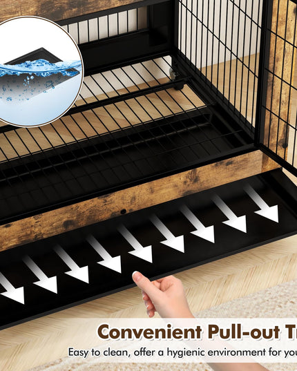 Giantex Dog Crate Furniture with Wheels