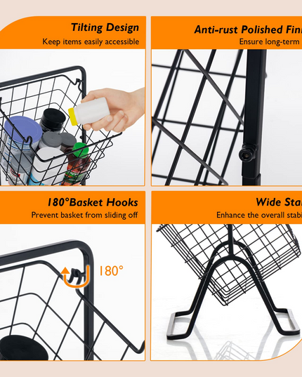 Giantex 3-Tier Wire Basket Stand