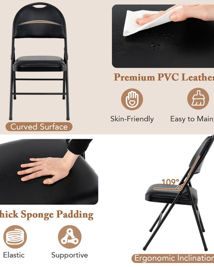 Giantex  Folding Chair with Metal Frame for Indoor Outdoor