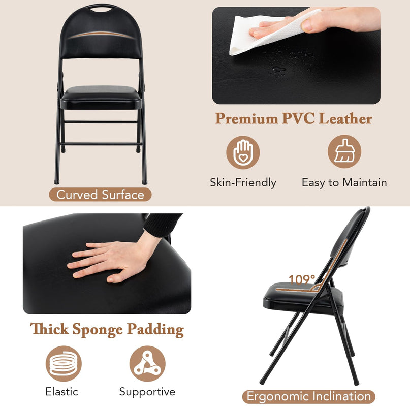 Giantex  Folding Chair with Metal Frame for Indoor Outdoor