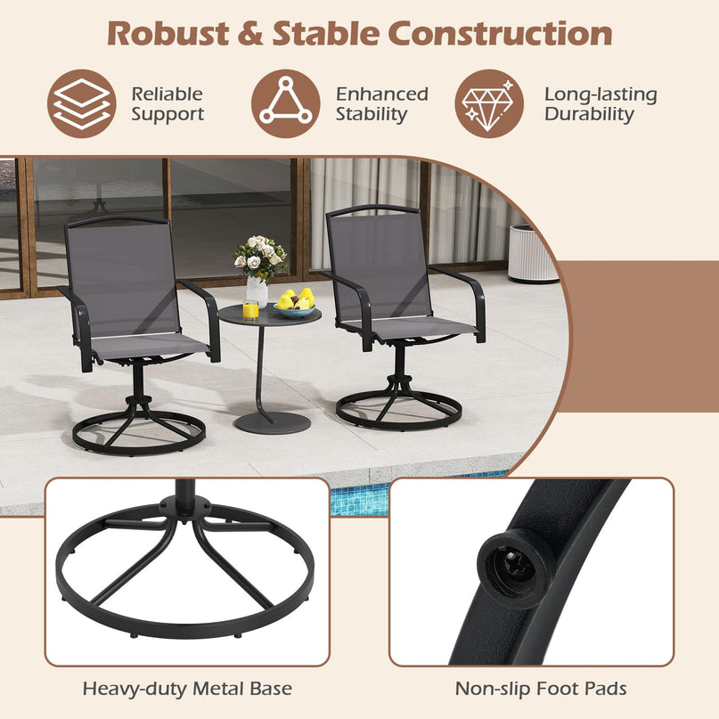 Giantex Outdoor Swivel Chairs Set of 2/4