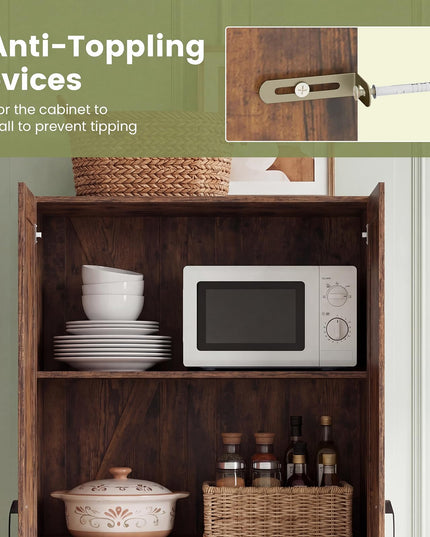 Giantex 72" Tall Kitchen Pantry Cabinet for Dining Room Living Room Bathroom