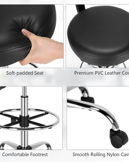 Giantex PU Leather Drafting Chair, Tall Office Chair