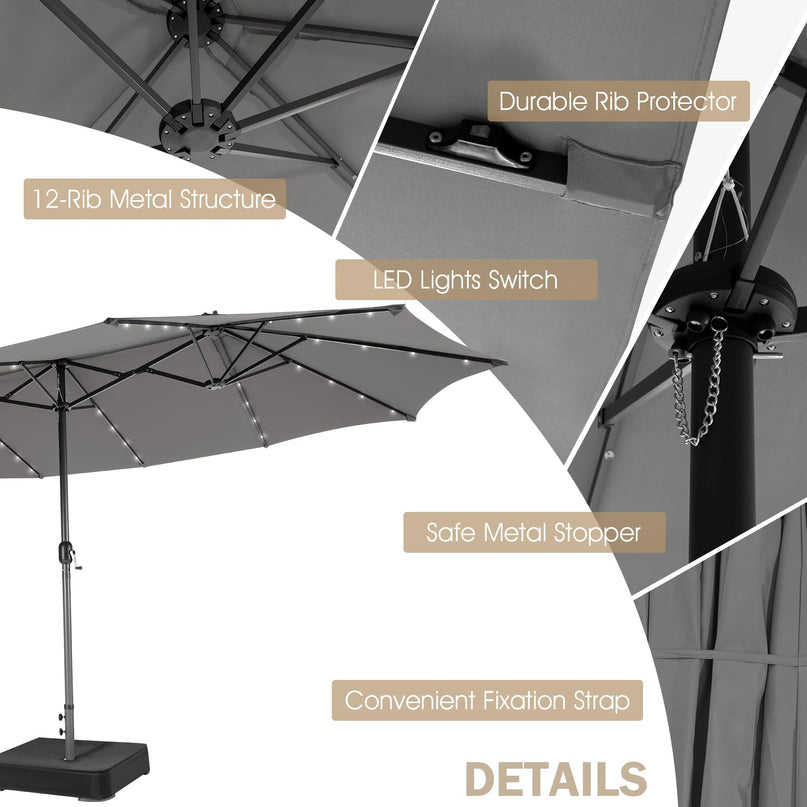 Giantex 15ft Large Outdoor Umbrella Double-Sided