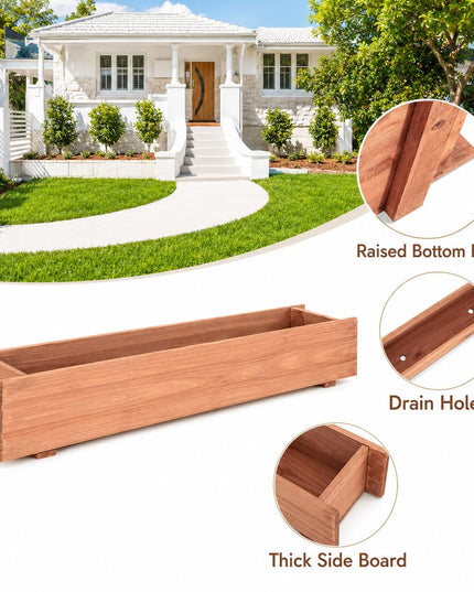 Giantex 36" x 7" x 6.5" Raised Garden Bed for Planting Garden Backyard Patio