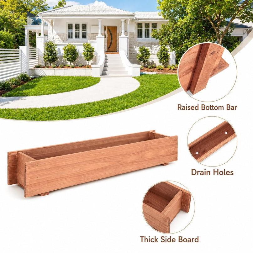 Giantex 36" x 7" x 6.5" Raised Garden Bed for Planting Garden Backyard Patio