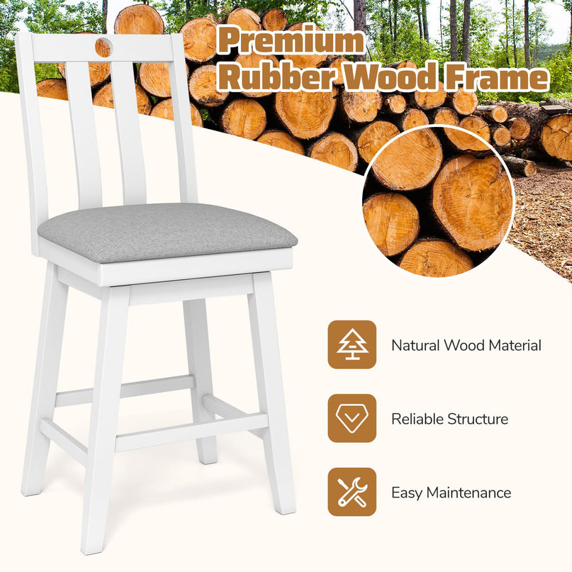 Giantex 25" Bar Stools Set with Padded Seat for Kitchen Island