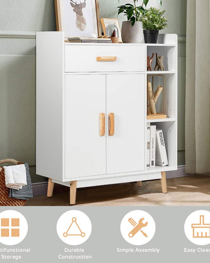 Floor Storage Cabinet Free Standing Cupboard Chest with 1 Drawer