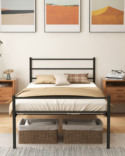 Giantex Twin Size Metal Bed Frame with Headboard & Footboard, 13.5 Inch Platform Bed Frame