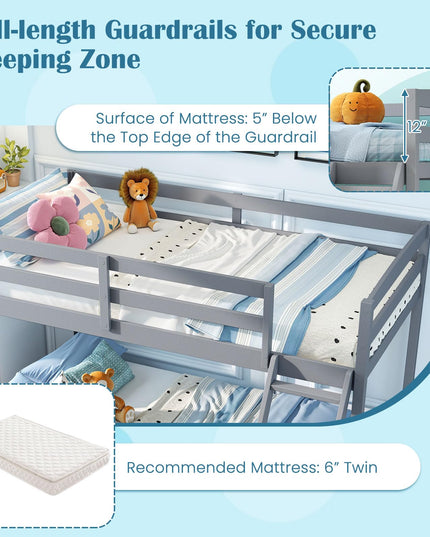Giantex Twin Over Full Bunk Bed for Kids