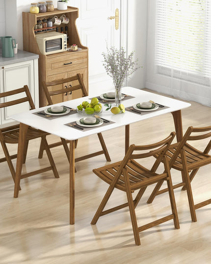 Giantex Wooden Folding Chairs Set, Dining Chairs with Wide Curved Seat