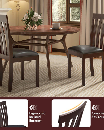 Giantex Wood Dining Chair, Mid Century Dining Side Chairs for Kitchen, Dining Room, Restaurant