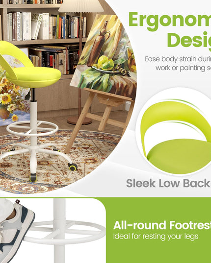 Giantex Drafting Chair with Back for Home