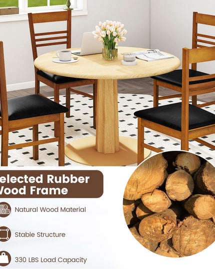 Giantex Wooden Armless Dining Chairs Set of 2/4 w/Slat Backrest