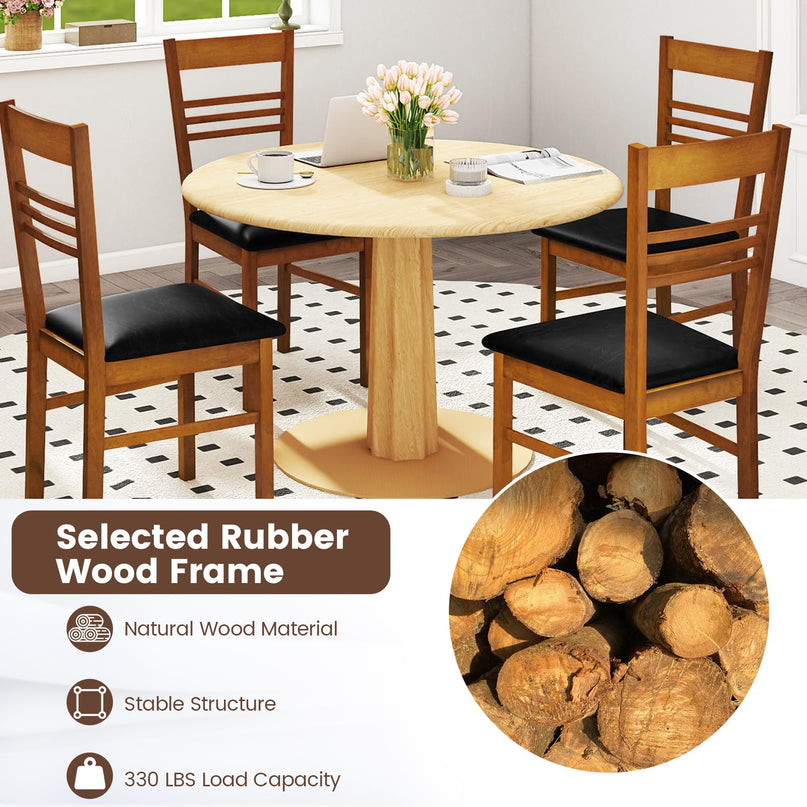 Giantex Wooden Armless Dining Chairs Set of 2/4 w/Slat Backrest