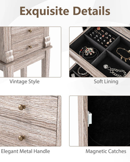 Armoire à bijoux Giantex avec miroir rabattable