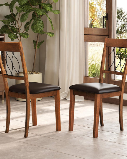 Giantex Lot de 2/4 chaises de salle à manger en tissu/similicuir, rembourrées