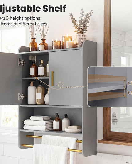 Giantex Bathroom Wall Mounted Medicine Cabinet w/Towel Bars & Toilet Paper Holder