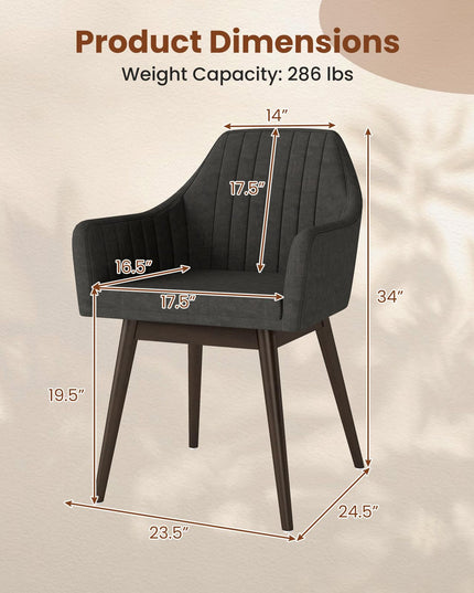 Giantex Upholstered Dining Chairs Set of 2/4 for Living Room