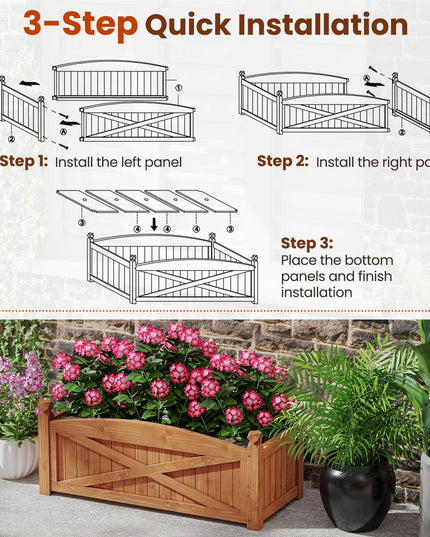 Giantex Rectangular Garden Bed for Vegetables Flower Herb Fruit