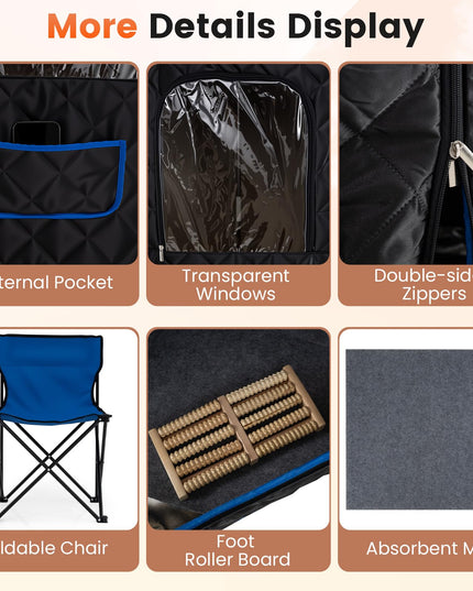 Giantex 3L Portable Steam Sauna Fast-Heat Large Pentagon Sauna Box