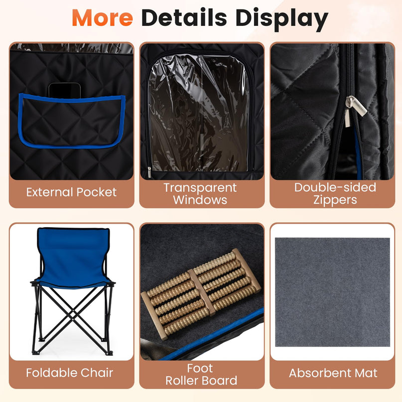 Giantex 3L Portable Steam Sauna Fast-Heat Large Pentagon Sauna Box