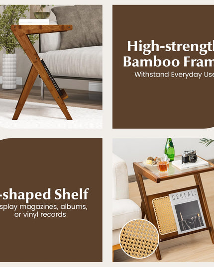 Giantex Rattan Side Table