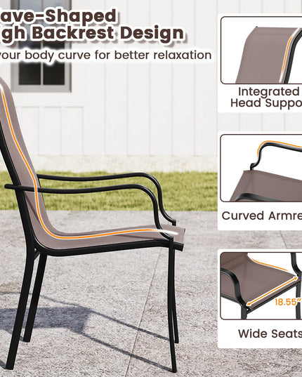 Giantex Patio Chair Set of 2 for Lawn Deck Garden Porch Kitchen Pool